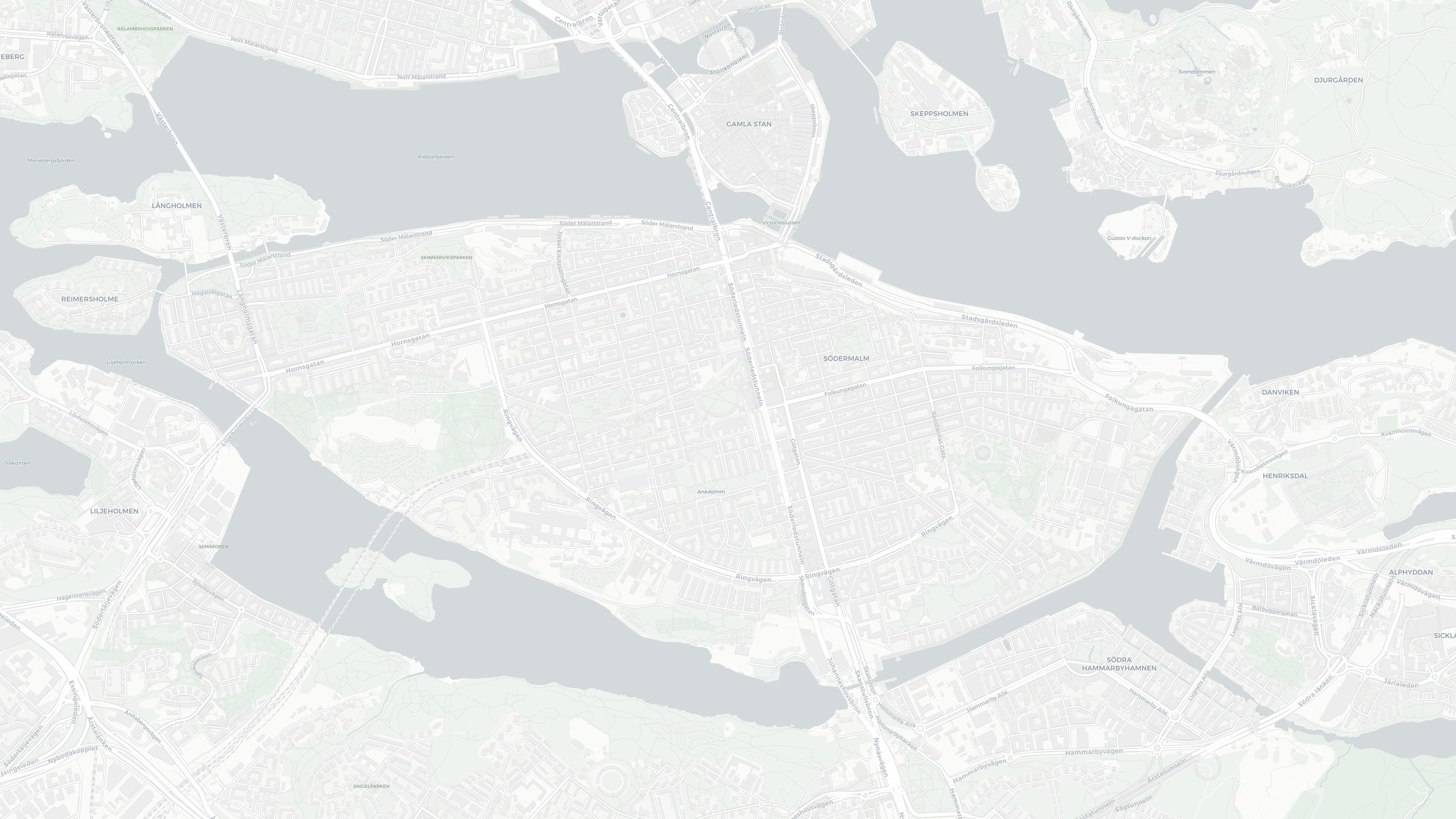 Karta över Södermalm med Nackagatan 6 markerad